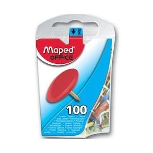 Maped punaises assortiment, doos van 100 stuks - blauw Papier 753573