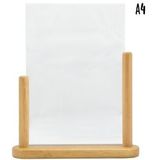 Securit® A4 Poster Frame Met Massief Teakhouten Voet |0,5 kg - transparant PFT-TE-LA