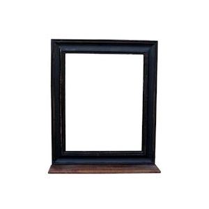 SIT Möbel Wandspiegel in mangohout | met legplank | zwart | B 68 x D 10 x H 79 cm | 05806-11 | Serie CORSICA - zwart Multi-materiaal 05806-11