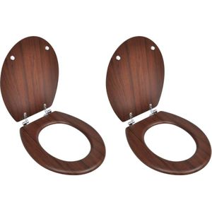 HELLOSHOP26 Toiletbrillen met deksels 2 stuks MDF Bruin 02_0002946 - 3000104571533