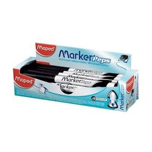 Maped whiteboardmarker Marker'Peps, doos van 12 stuks, zwart - zwart 13154147418311