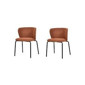 Break Stapelbare stoel gestoffeerd - Bruin-Rood - SET VAN 2 - rood Metaal 6096735283249