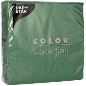 PAPSTAR, Servetten, 1-laags 1/4 vouw 33 cm x 33 cm donkergroen - groen Papier 12308