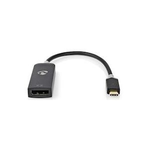Nedis USB-C Adapter - USB 3.2 Gen 1 - USB-C Male - DisplayPort Female - 8K@30Hz - 0.20 m - Rond - Verguld - PVC - Antraciet - Window Box - 5412810331420