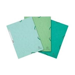 Exacompta elastomap uit karton, ft A4, 3 kleppen, set van 3 stuks in 3 tinten groen (Natuur) - blauw Papier 3130630555735