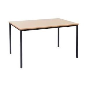 Mendler Bureau Braila, vergadertafel kantoortafel seminarietafel, 120x80cm MDF ~ beuken look - bruin Hout 50802