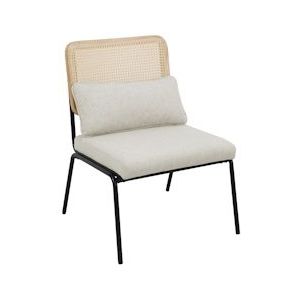 SVITA SVEA lounge stoel rotan fauteuil retro fauteuil rotan vintage crème - wit Polyester 94334
