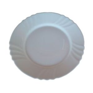 Bormioli Ebro platte borden, 25,5 cm, 6 stuks - Hoogwaardige platte borden, 6 stuks - wit Glas 4009290035934