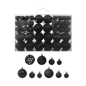 vidaXL 100-delige kerstbal set zwart - 330083