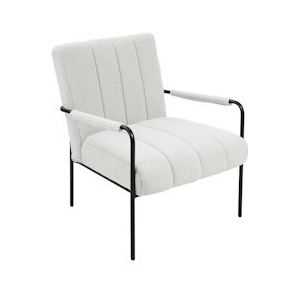 SVITA KYLE loungestoel gestoffeerde fauteuil accentstoel woonkamer met armleuning wit - wit Multi-materiaal 98475