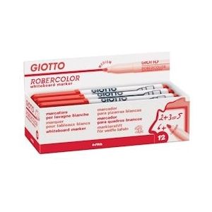 Giotto Robercolor whiteboardmarker, medium, ronde punt, rood, Pak van 12 - 8000825413445
