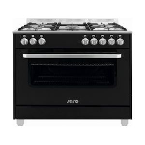 SARO Design gas fornuis - zwart - 5 pits - wok - elektrische oven & grill met 11 functies - Design model TS95C61LNE