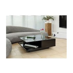 SalesFever salontafel vierkant | twee laden | MDF hout | B 100 x D 100 x H 36 cm | zwart - zwart Multi-materiaal 329979