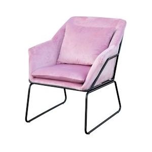 SVITA JOSIE fauteuil gestoffeerde bijzetfauteuil roze bank single relaxfauteuil fluweel - roze Textiel 91352