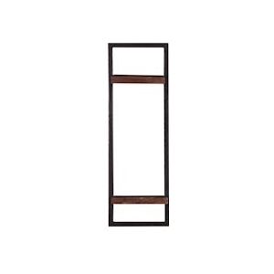 SIT Möbel Wandplank | 2 planken | oud hout bruin | metalen frame zwart | B 25 x D 25 x H 75 cm | 05138-30 | Serie ALMIRAH - bruin Massief hout 05138-30