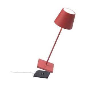 Zafferano Poldina Pro Rode oplaadbare en dimbare LED-tafellamp - 8056300195795