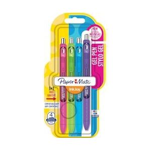 Paper Mate roller InkJoy Gel, blister van 4 in geassorteerde fun kleuren - 3501179570488