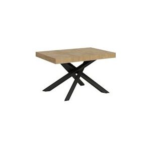 Itamoby Uitschuifbare tafel 90x140/244 cm Volantis Antraciet Natuurlijke Eiken Structuur - 8058994304071
