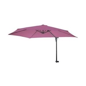 Mendler Wandparasol Casoria, verkeerslicht parasol balkonparasol, 3m kantelbaar, polyester aluminium/staal 9kg ~ lavendel-rood - paars Textiel 76503