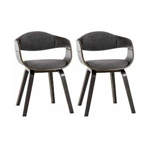 CLP Set van 2 Kingston eetkamerstoelen Stof grijs/lichtgrijs - 320732