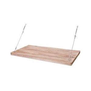 Mendler Wandtafel HWC-H48, wandklaptafel wandplank tafel met schoolbord, opvouwbaar massief hout ~ 100x50cm - bruin Massief hout 74305