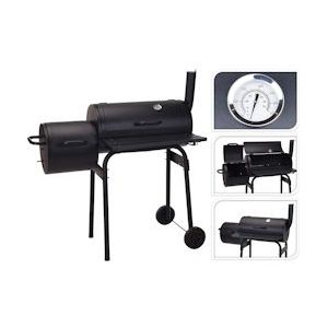 <p>Koken op deze barbecueroker van ProGarden met hout of houtskool is perfect voor de vleesliefhebber die van afwisseling houdt. De multifunctionele barbecue biedt talloze mogelijkheden om verschillende individuele smaken te bereiken door de brandstof, zoals hout, houtsnippers, houtskool of briketten, temperaturen en kruiden te wijzigen.</p>
<p>Deze bbq is voorzien van een regelbare thermostaat die kan worden ingesteld tot 350 °C, waardoor hij nauwkeurig en snel kan grillen en roken. Het tonvormige ontwerp bevordert het schoorsteeneffect voor een snelle verwarming.</p>
<p>Deze grill, met gesloten constructie, is geschikt voor gebruik het hele jaar door. Dankzij zijn wielen is hij gemakkelijk te verplaatsen in je tuin. Je kunt waar je maar wilt barbecueën.</p>
<p>Bereid heerlijk gerookt vlees en klassieke Amerikaanse BBQ-gerechten en geniet met familie en vrienden van een warme en gezellige avond met deze barbecueroker.</p>
<ul>
  <li>Kleur: zwart</li>
  <li>Materiaal: staal</li>
  <li>Totale afmetingen: 30 x 61 x 95 cm (D x L x H)</li>
  <li>Zijketel: 30 x 30 x 85 cm (D x L x H)</li>
  <li>Dikte behuizing: 0,8 mm</li>
  <li>Dikte deksel: 0,7 mm</li>
  <li>Kookrooster: 290 x 295 x 3,8 mm (L x B x D), verchroomd staal</li>
  <li>2 x rooster 280 x 200 x 3,8 mm (L x B x D), gegalvaniseerd staal</li>
  <li>3 x behuizing: 305 x 615 x 0,8 mm (D x L x D), staal</li>
  <li>Diameter poot: 32 mm</li>
  <li>Kookhoogte hoofdketel: 79 cm</li>
  <li>Kookhoogte zijketel: 69 cm</li>
  <li>Gewicht: 13,5 kg</li>
  <li>Met handgrepen</li>
  <li>Met een tonvormig ontwerp</li>
  <li>Gemakkelijk te verplaatsen dankzij de wielen</li>
  <li>Regelbare thermostaat: tot 350 °C</li>
  <li>Montage vereist</li>
</ul>