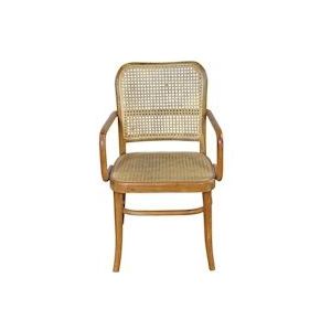 SIT Möbel Fauteuil | teakhout met rotan vlechtwerk | natuur | B 84 x D 60 x H 59 cm | 02463-01 | Serie SIT&CHAIRS - beige Multi-materiaal 02463-01