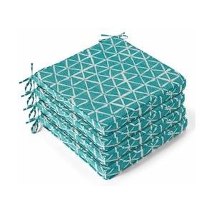 Oviala Business Set van 4 polyester lagune stoelhoezen 40x40x3 cm - groen 106379