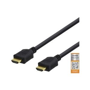 Deltaco HDMI naar HDMI kabel - HDMI 4K 60Hz - Premium High Speed met Ethernet - 2 meter - zwart - 7333048035622