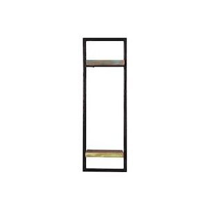 SIT Möbel Wandplank | 2 Planken | Oud houtkleurig | Frame metaal zwart | B 25 x D 25 x H 75 cm | 09138-98 | Serie RIVERBOAT - meerkleurig Multi-materiaal 09138-98