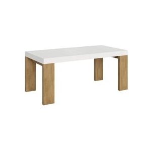 Itamoby Uitschuifbare tafel 90x180/440 cm Roxell Mix Wit essenblad Poten van naturel eiken - 8050598045947