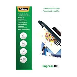 Fellowes lamineerhoes Impress100 formaat A3, 200 micron (2 x 100 micron), pak van 100 stuks - 5351205