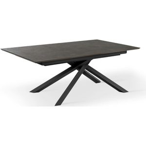 Xavier - Uitschuifbare tafel (170/270 x 90 cm) gemaakt van zwart HPL - 8051361829825