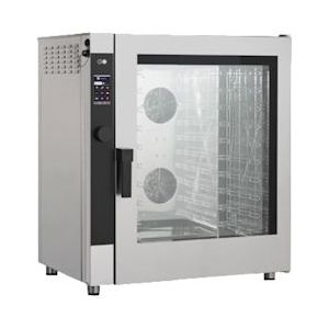 Combi-gas oven met automatische reiniging 10 gn 1/1 of en - 900x750x1100 mm - 19 Kw + 600 W 230/1V - 41RW01GT Eurast - grijs 41RW01GT