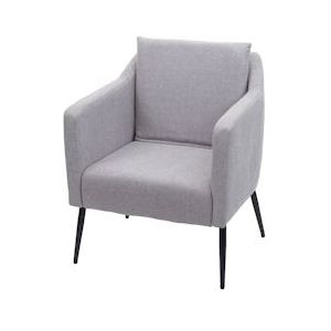 Mendler Lounge fauteuil HWC-H93a, Fauteuil Cocktail fauteuil Relax fauteuil ~ Stof/Textiel lichtgrijs - grijs Textiel 74711