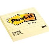 Post-it Notes, ft 76 x 76 mm, geel, gelijnd, blok van 100 vel - 21200591891
