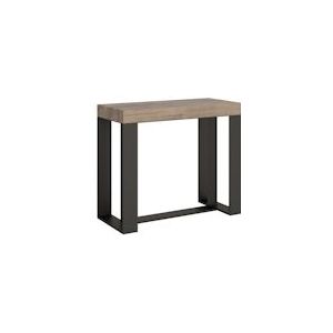 Itamoby Uitschuifbare console 90x40/300 cm Futura Antraciet Natuurlijk Eiken Structuur - VE090COFUT040-RN-AN