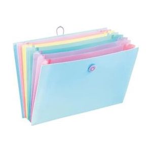 Viquel Rainbow Pastel voorordner, liggend model met 8 vakken - blauw Papier 3135250111156