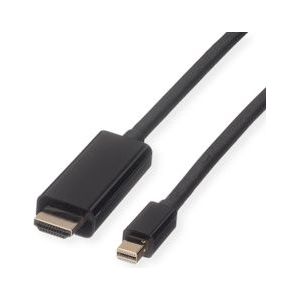 ROLINE Mini DisplayPort Cable, Mini DP-UHDTV, M/M, zwart, 3 m - zwart 11.04.5797