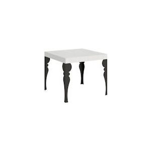 Itamoby Uitschuifbare tafel 90x90/246 cm Paxon Antraciet Witte Asstructuur - VE900TAPXNALL-BF-AN
