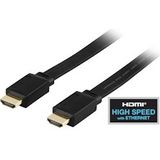 Deltaco Platte HDMI naar HDMI kabel - HDMI 4K 60Hz - High Speed met Ethernet - 2 meter - zwart - 7340004663270