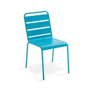 Oviala Business Blauwe metalen stoel - blauw Staal 106474