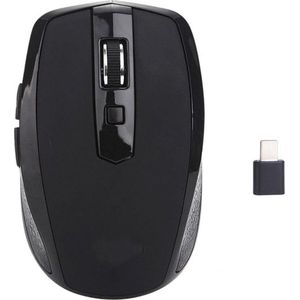 TOJ Draadloze Ergonomische Muis - USB-C 2.4GHZ Ontvanger - 1600DPI - Zwart - zwart Kunststof 8720211261596