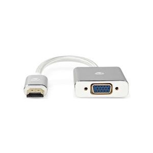 Nedis VGA-Adapter - HDMI Connector - VGA Female 15p - Verguld - Recht - Aluminium - Zilver - Cover Window Box - 5412810333356