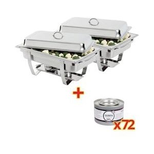 SPECIALE AANBIEDING 2x Olympia Milan Chafing Dish met 72-pak Olympia brandpasta gel - S601