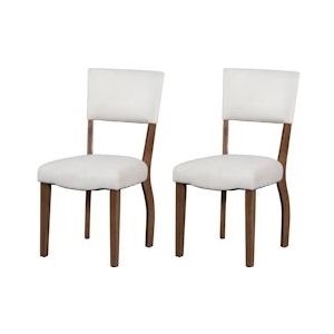 Merax fluwelen eetkamerstoelen set van 2 stoelen moderne minimalistische woonkamer slaapkamer stoelen rubber houten poten beige - beige Multi-materiaal WF317853AAA