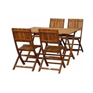 SIENA GARDEN Falun SET Cl Stoel 5st J01339 - bruin Hout J01339