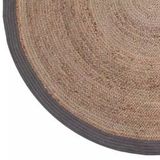 LABEL51 - Jute vloerkleed rond 180 cm naturel/grijs - grijs 432822