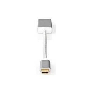 Nedis USB-C Adapter - USB 3.2 Gen 1 - USB-C Male - Mini DisplayPort Female - 0.20 m - Rond - Verguld - Gevlochten / Nylon - Zilver - Cover Window Box - 5412810331772