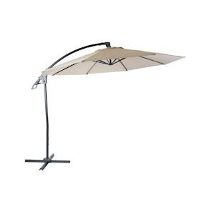 Mendler Luxe zweefparasol HWC-D14, parasol, rond Ø 3m polyester aluminium/staal 14kg ~ crème-wit zonder voet - beige Textiel 38995